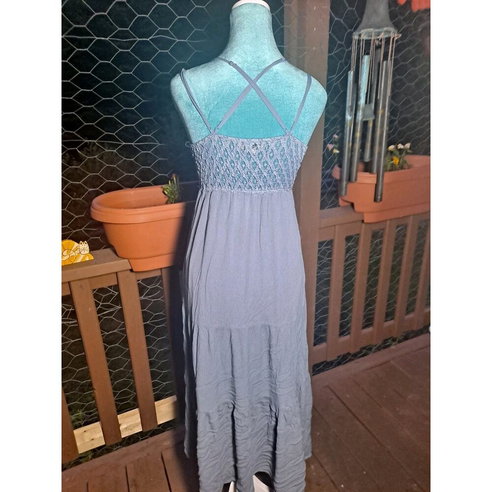 Dress Sleeveless By Wishlist Gray Gauze Summer Sz Small - Picture 3 of 5